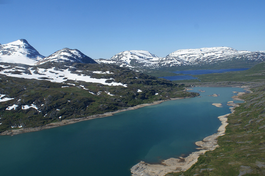 Lake Gressvatn intake reservoir with Kjensvatn in the background