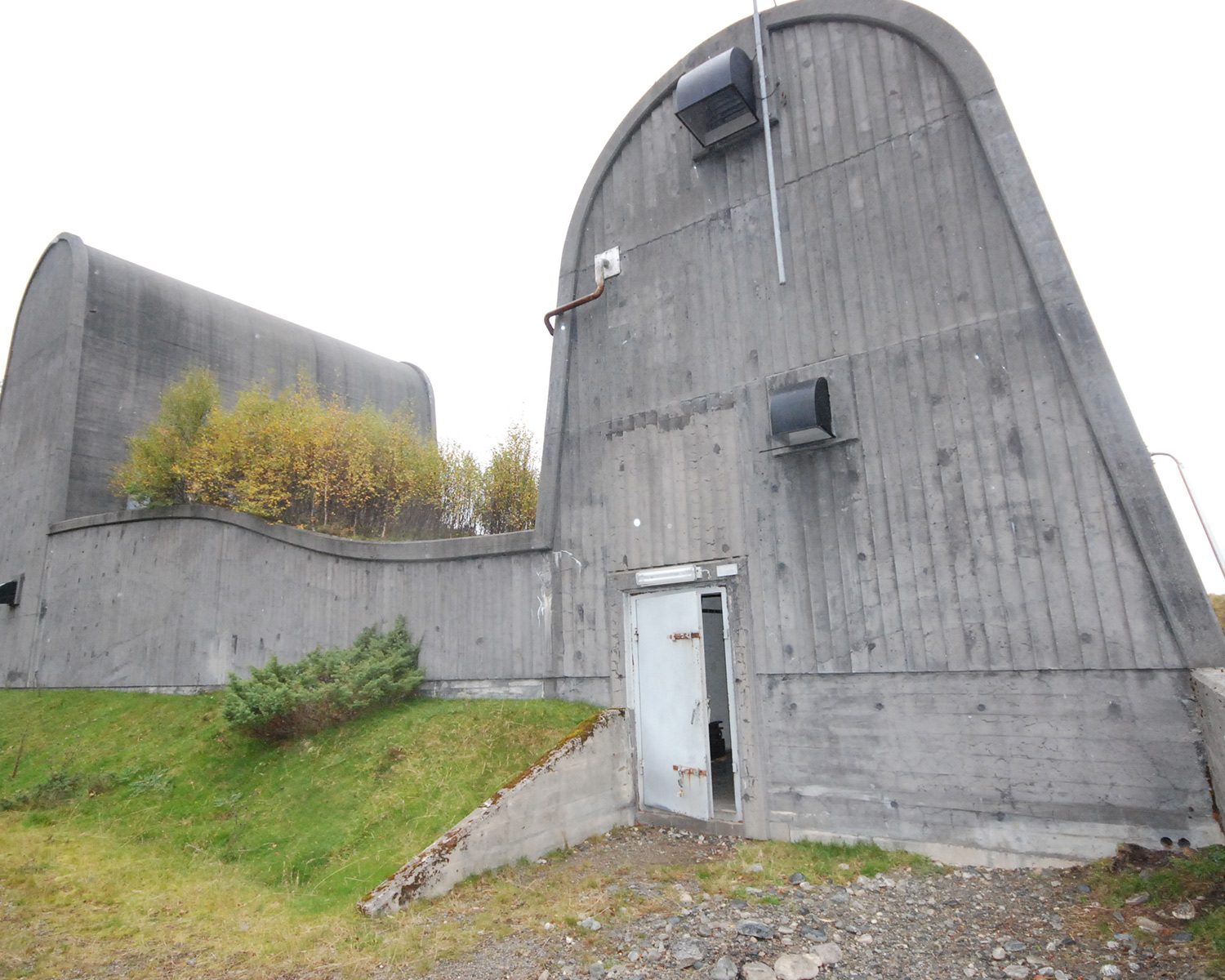 The gate houses have a unique design.