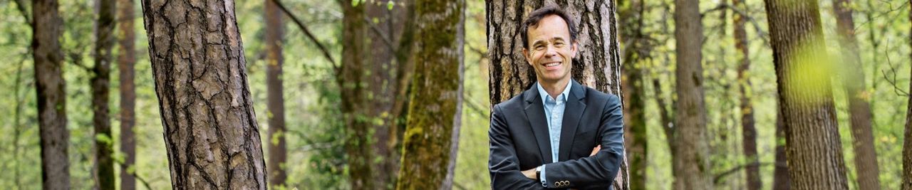 Man standing in forest